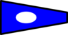 Blue Signal Flag With White Spot Clip Art